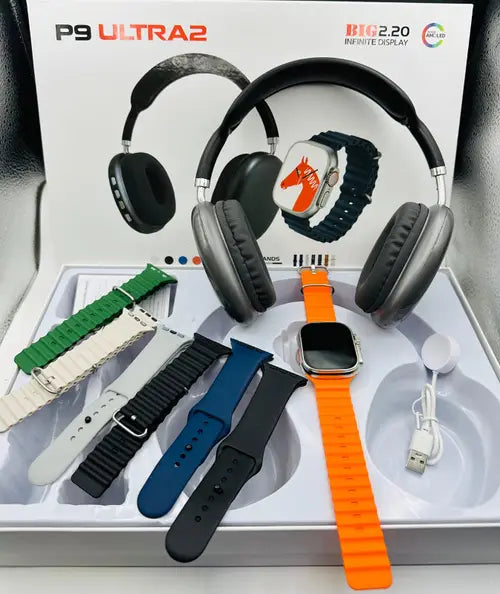 Set reloj intelig+diadema bluetooth P9
